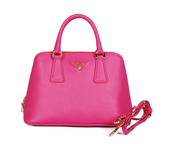 2014 Prada Saffiano Leather Small Two Handle Bag BL0838 rosered for sale - Click Image to Close